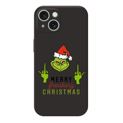 Apple iPhone 15 Merry Christmas44 Black Colored Silicone TPU Θήκη
