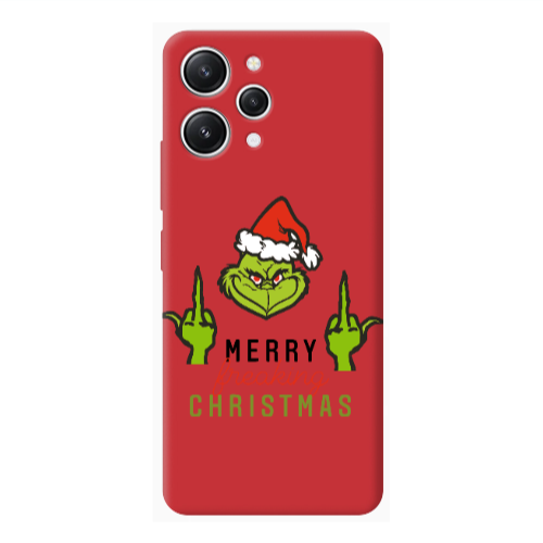 Xiaomi Redmi 12 Merry Christmas44 Red Colored Silicone TPU Θήκη