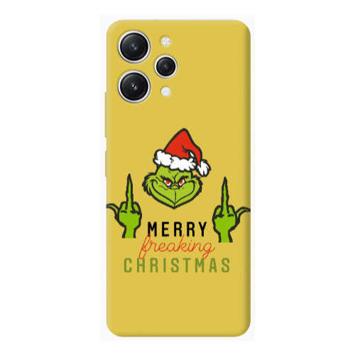 Xiaomi Redmi 12 Merry Christmas44 Yellow Colored Silicone TPU Θήκη