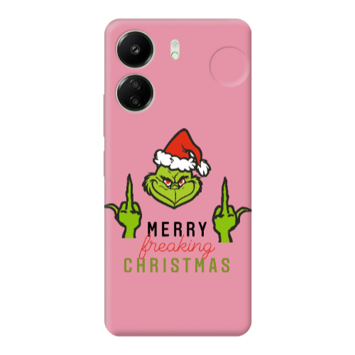 Xiaomi Redmi 13C Merry Christmas44 Pink Colored Silicone TPU Θήκη