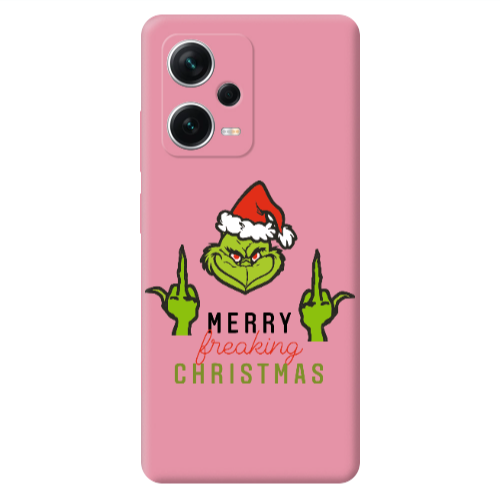 Xiaomi Poco X5 Merry Christmas44 Pink Colored Silicone TPU Θήκη