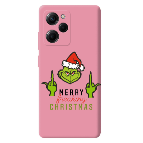Xiaomi Poco X5 Pro Merry Christmas44 Pink Colored Silicone TPU Θήκη