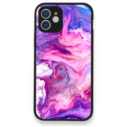 Apple iPhone 12 Marble art Black Glossy Θήκη