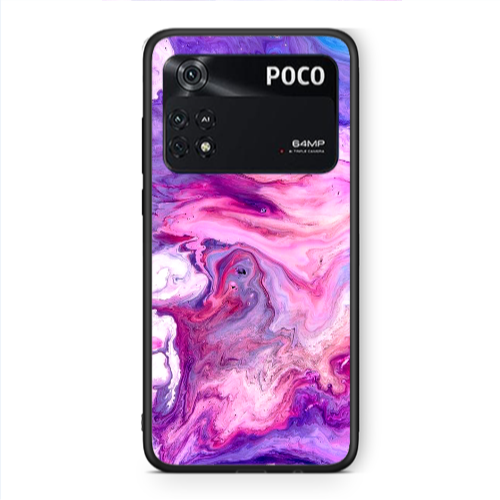 Xiaomi Poco M4 Pro 4G Marble art Black Glossy Θήκη