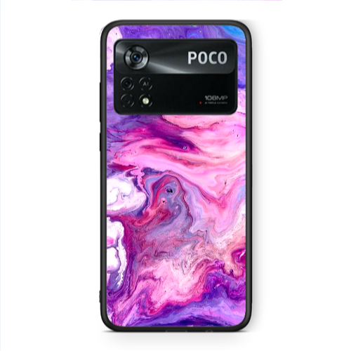 Xiaomi Poco X4 Pro Marble art Black Glossy Θήκη