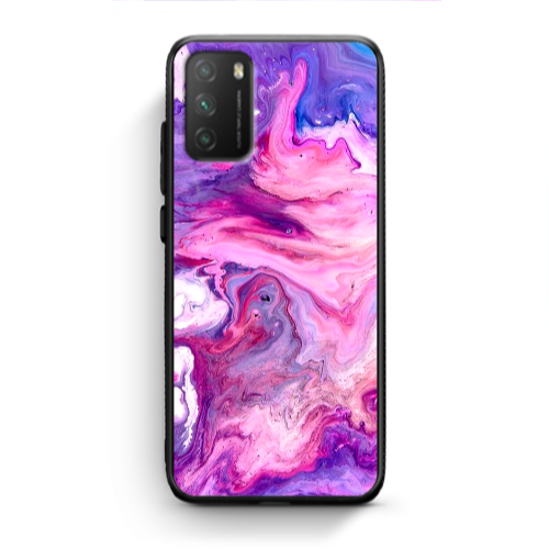 Xiaomi Poco M3 Marble art Black Glossy Θήκη