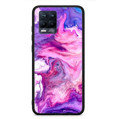 Realme 8  Marble art Black Glossy Θήκη
