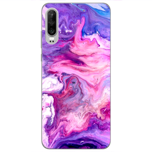 Huawei P30 Marble art Transparent Silicone TPU Θήκη