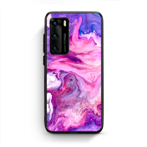 Huawei P40 Marble art Black Glossy Θήκη