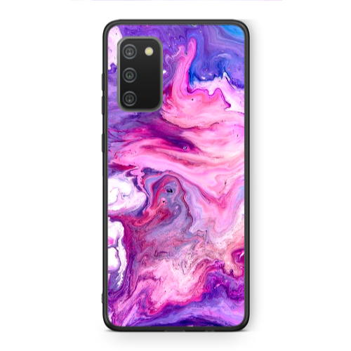 Samsung A02s Marble art Black Glossy Θήκη