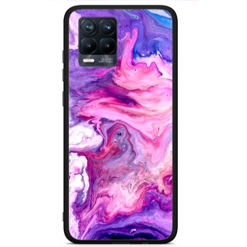 Realme 8 i Marble art Black Glossy Θήκη