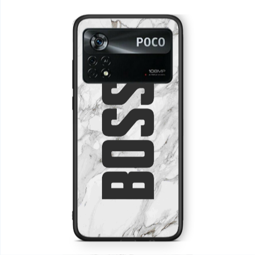 Xiaomi Poco X4 Pro Marble Boss Black Glossy Θήκη