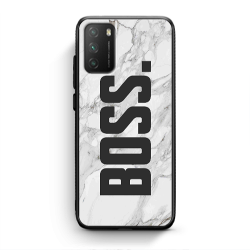 Xiaomi Poco M3 Marble Boss Black Glossy Θήκη
