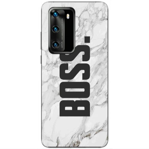Huawei P40 Marble Boss Transparent Silicone TPU Θήκη