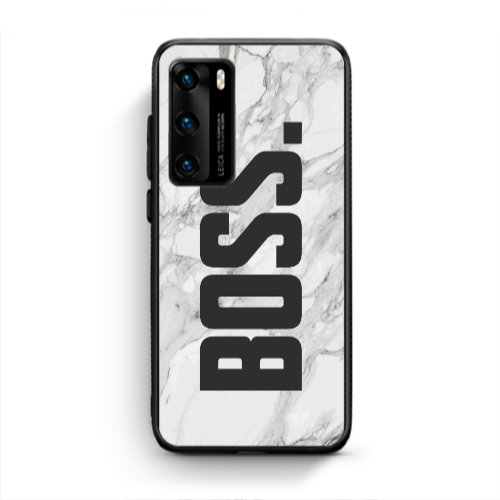 Huawei P40 Marble Boss Black Glossy Θήκη