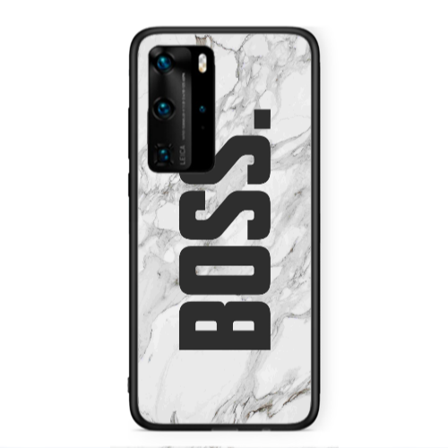 Huawei P40 Pro Marble Boss Black Glossy Θήκη