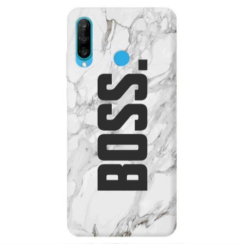 Huawei P30 Lite Marble Boss Transparent Silicone TPU Θήκη