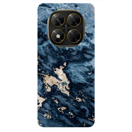 Xiaomi Poco X7 Marble Blue Gold  Transparent Silicone TPU Θήκη