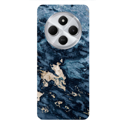 Xiaomi Redmi 14c Marble Blue Gold  Transparent Silicone TPU Θήκη