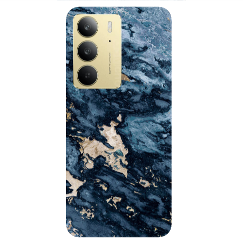 Realme C 75 Marble Blue Gold  Transparent Silicone TPU Θήκη