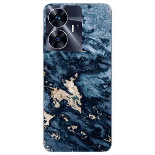 Realme Note 50 Marble Blue Gold  Transparent Silicone TPU Θήκη