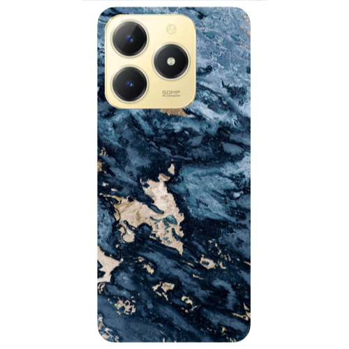 Realme C61 Marble Blue Gold  Transparent Silicone TPU Θήκη
