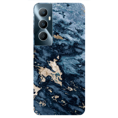 Realme C65 Marble Blue Gold  Transparent Silicone TPU Θήκη