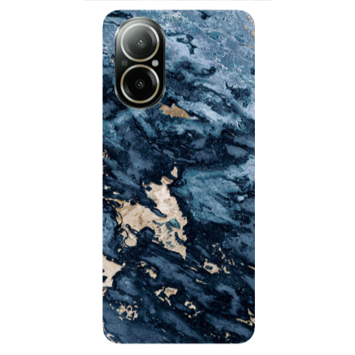 Realme C67 Marble Blue Gold  Transparent Silicone TPU Θήκη