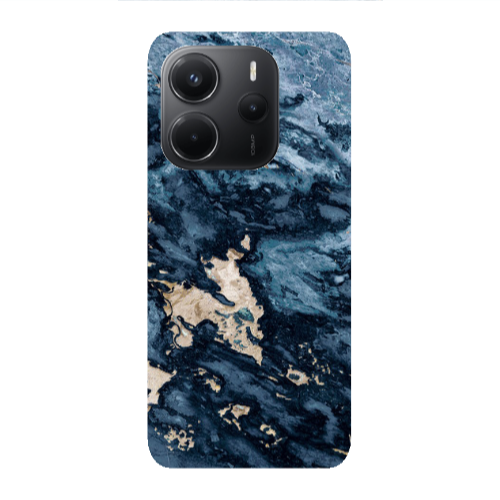 Xiaomi Redmi Note 14 Marble Blue Gold  Transparent Silicone TPU Θήκη