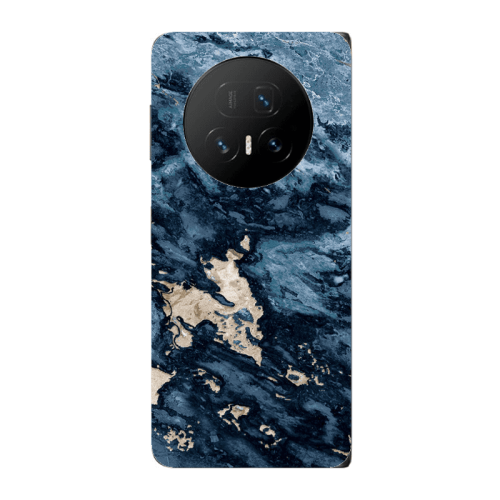 Honor Magic V5 Marble Blue Gold  Transparent Silicone TPU Θήκη
