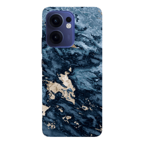 Oppo Reno13 FS Marble Blue Gold  Transparent Silicone TPU Θήκη