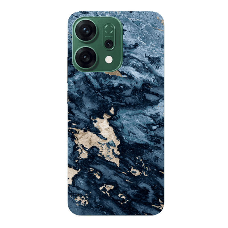 Oppo RENO 14 Marble Blue Gold  Transparent Silicone TPU Θήκη