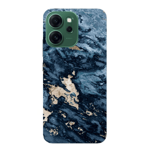 Oppo 14 F Marble Blue Gold  Transparent Silicone TPU Θήκη