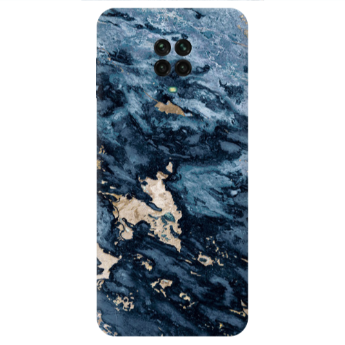 Xiaomi Redmi Note 9S Marble Blue Gold  Transparent Silicone TPU Θήκη