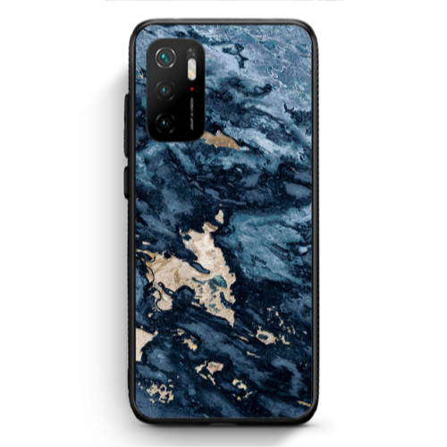 Xiaomi Poco M3 Pro Marble Blue Gold  Black Glossy Θήκη