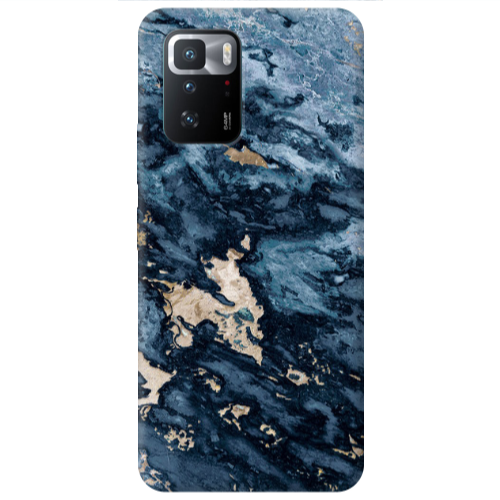 Xiaomi Poco X3 GT Marble Blue Gold  Transparent Silicone TPU Θήκη