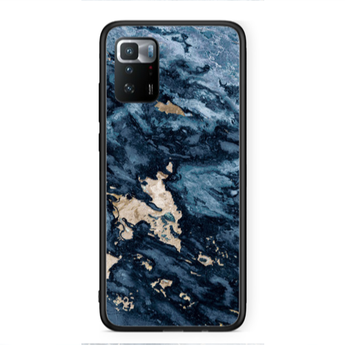 Xiaomi Poco X3 GT Marble Blue Gold  Black Glossy Θήκη
