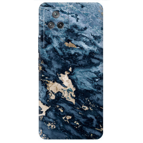 Xiaomi Poco F4 Marble Blue Gold  Transparent Silicone TPU Θήκη