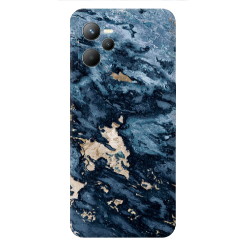 Realme C35 Marble Blue Gold  Transparent Silicone TPU Θήκη
