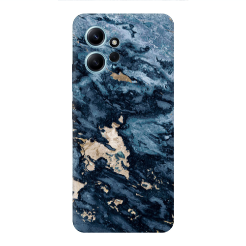 Xiaomi Redmi Note 12 4G Marble Blue Gold  Transparent Silicone TPU Θήκη
