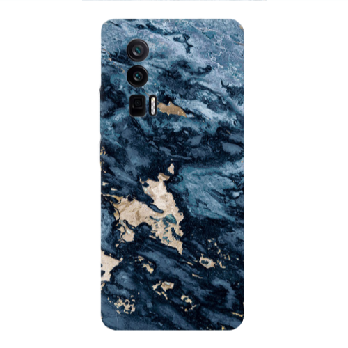 Xiaomi Poco F5 Pro Marble Blue Gold  Transparent Silicone TPU Θήκη