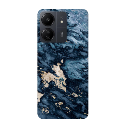 Xiaomi Redmi 13C Marble Blue Gold  Transparent Silicone TPU Θήκη
