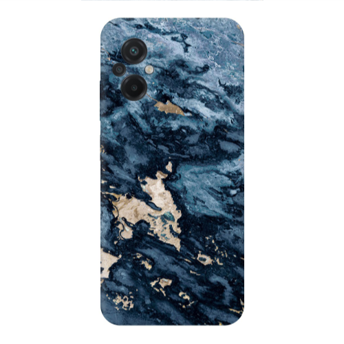 Xiaomi Poco M5 Marble Blue Gold  Transparent Silicone TPU Θήκη