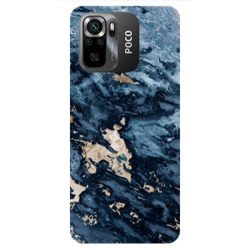 Xiaomi Poco M5 s Marble Blue Gold  Transparent Silicone TPU Θήκη
