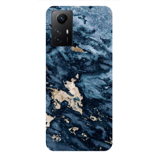 Xiaomi Redmi Note 12s Marble Blue Gold  Transparent Silicone TPU Θήκη