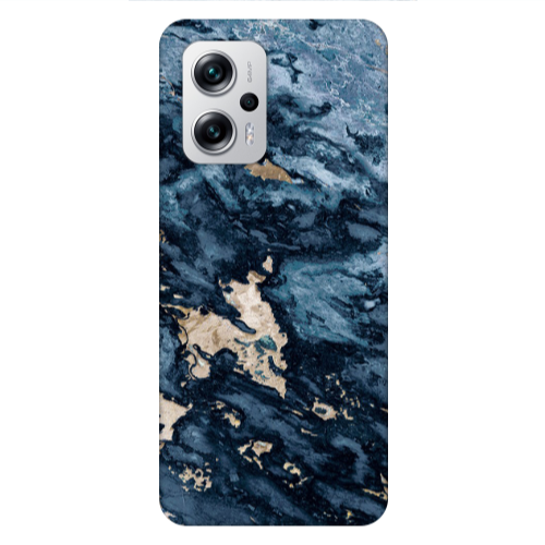 Xiaomi Poco X4 GT Marble Blue Gold  Transparent Silicone TPU Θήκη