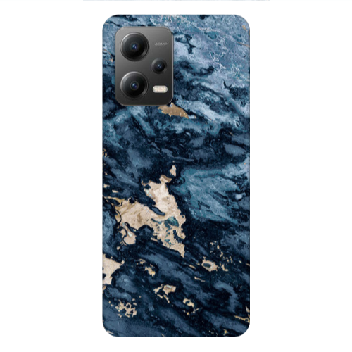 Xiaomi Poco X5 Marble Blue Gold  Transparent Silicone TPU Θήκη