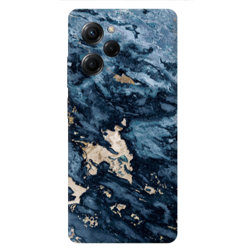 Xiaomi Poco X5 Pro Marble Blue Gold  Transparent Silicone TPU Θήκη