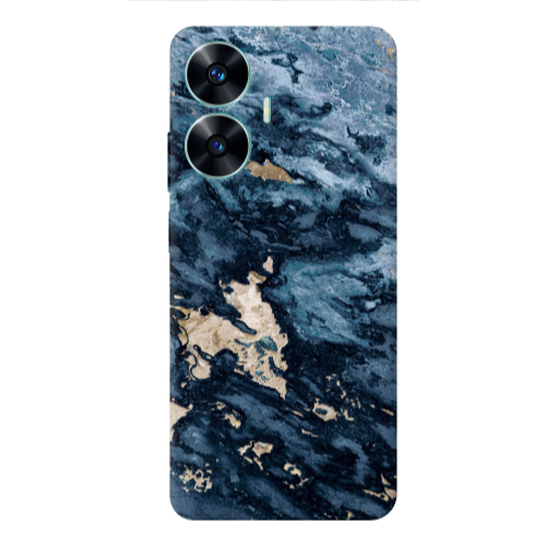 Realme C55 Marble Blue Gold  Transparent Silicone TPU Θήκη