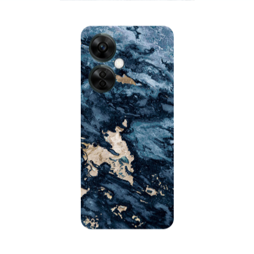 Oneplus Nord CE 3 Lite 5G Marble Blue Gold  Transparent Silicone TPU Θήκη